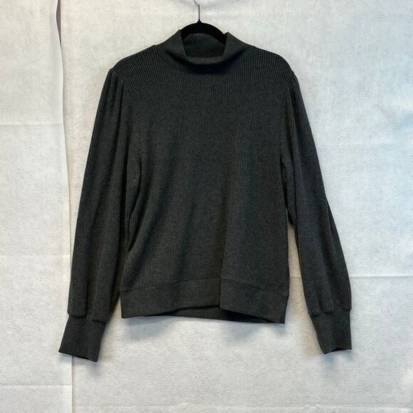 J. CREW Women’s Gray Mock Neck Ribbed Pullover Sweater XL Long Sleeve Soft NWT - Picture 3 of 14